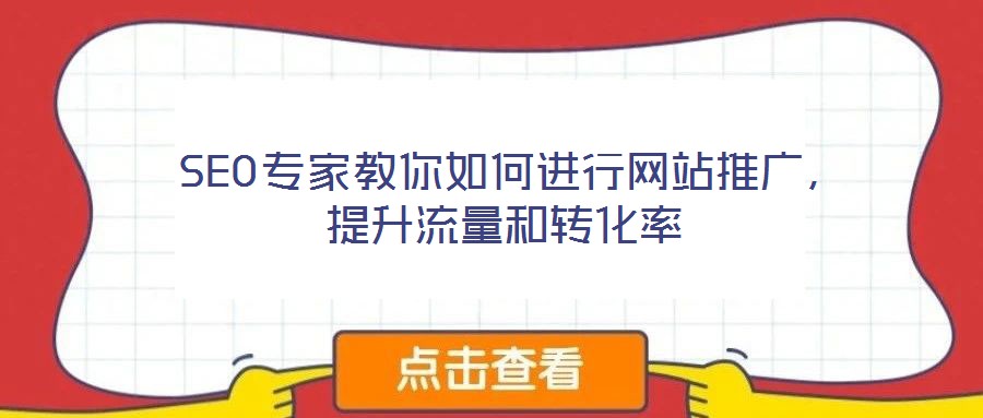  SEO專家教你如何進行網(wǎng)站推廣，提升流量和轉(zhuǎn)化率