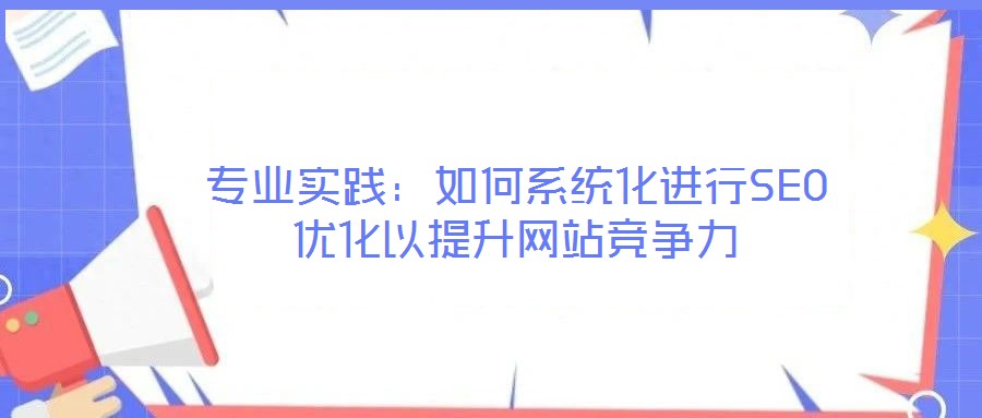 專業(yè)實(shí)踐：如何系統(tǒng)化進(jìn)行SEO優(yōu)化以提升網(wǎng)站競(jìng)爭力
