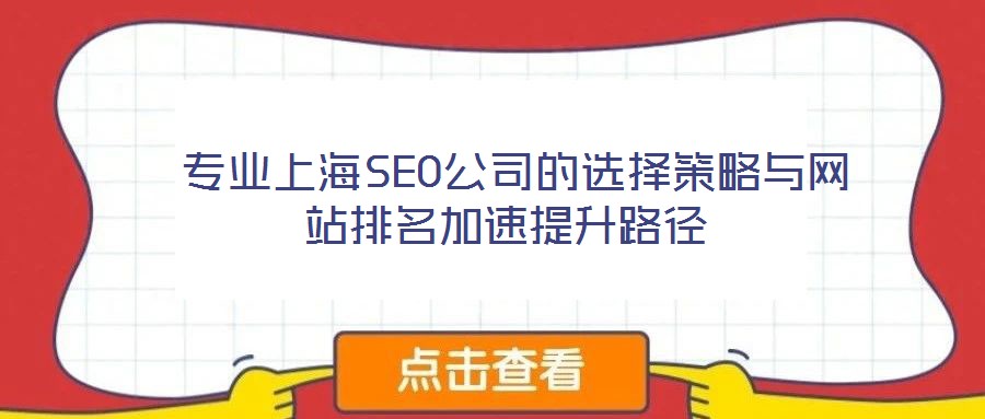  專業(yè)上海SEO公司的選擇策略與網(wǎng)站排名加速提升路徑