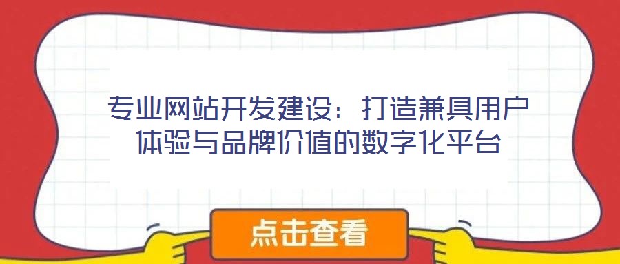 專業(yè)網(wǎng)站開發(fā)建設(shè)：打造兼具用戶體驗(yàn)與品牌價(jià)值的數(shù)字化平臺