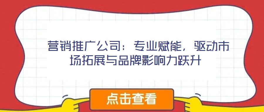  營(yíng)銷(xiāo)推廣公司：專(zhuān)業(yè)賦能，驅(qū)動(dòng)市場(chǎng)拓展與品牌影響力躍升