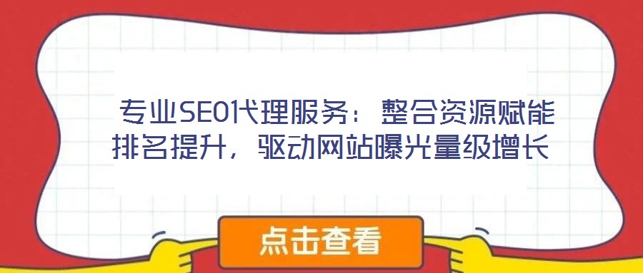  專業(yè)SEO代理服務(wù)：整合資源賦能排名提升，驅(qū)動網(wǎng)站曝光量級增長