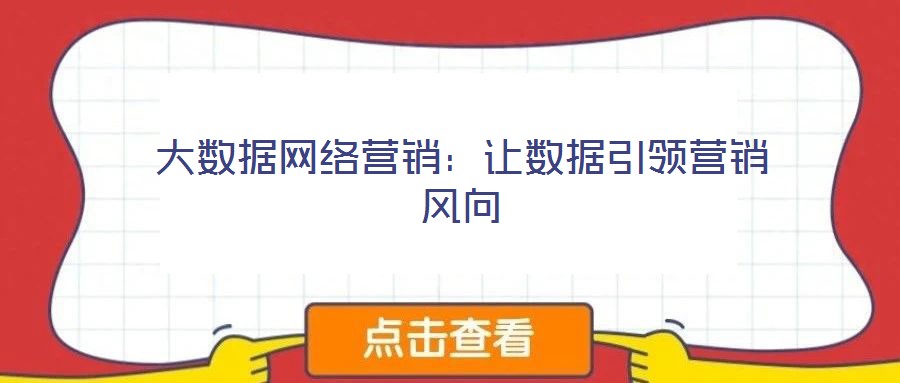 大數(shù)據(jù)網(wǎng)絡(luò)營銷：讓數(shù)據(jù)引領(lǐng)營銷風(fēng)向