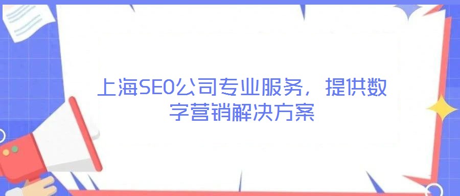 上海SEO公司專業(yè)服務(wù)，提供數(shù)字營銷解決方案