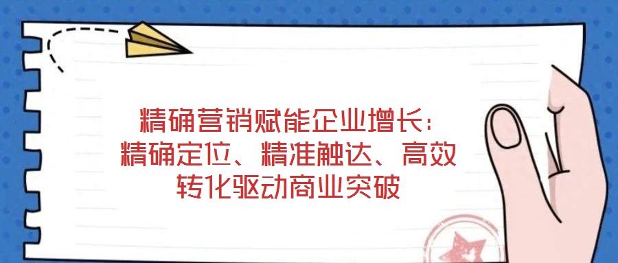  精確營銷賦能企業(yè)增長：精確定位、精準(zhǔn)觸達(dá)、高效轉(zhuǎn)化驅(qū)動(dòng)商業(yè)突破