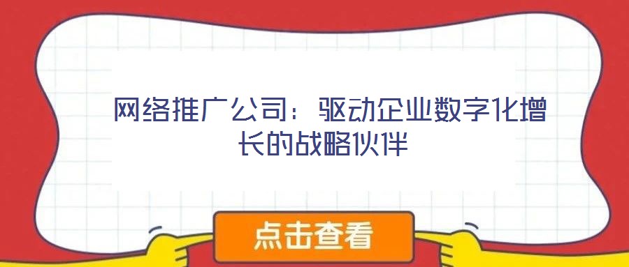 網(wǎng)絡(luò)推廣公司：驅(qū)動企業(yè)數(shù)字化增長的戰(zhàn)略伙伴