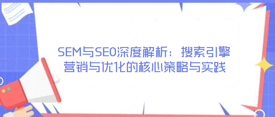 SEM與SEO深度解析：搜索引擎營(yíng)銷與優(yōu)化的核心策略與實(shí)踐