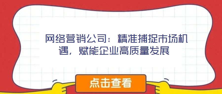  網(wǎng)絡(luò)營(yíng)銷公司：精準(zhǔn)捕捉市場(chǎng)機(jī)遇，賦能企業(yè)高質(zhì)量發(fā)展