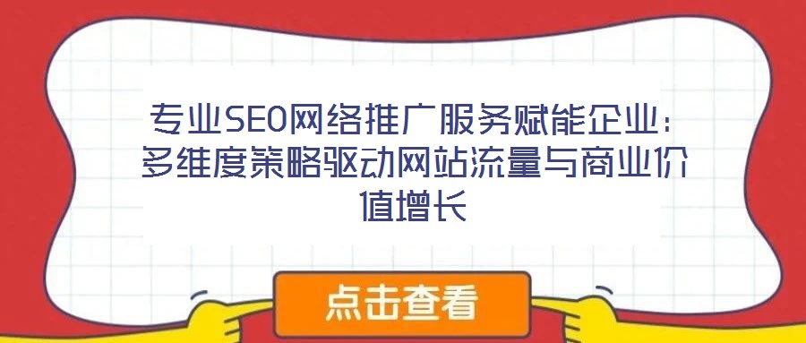  專業(yè)SEO網(wǎng)絡推廣服務賦能企業(yè)：多維度策略驅(qū)動網(wǎng)站流量與商業(yè)價值增長