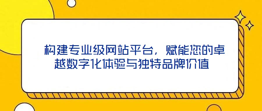  構(gòu)建專業(yè)級網(wǎng)站平臺，賦能您的卓越數(shù)字化體驗與獨特品牌價值