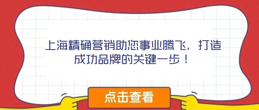 上海精確營銷助您事業(yè)騰飛，打造成功品牌的關鍵一步！