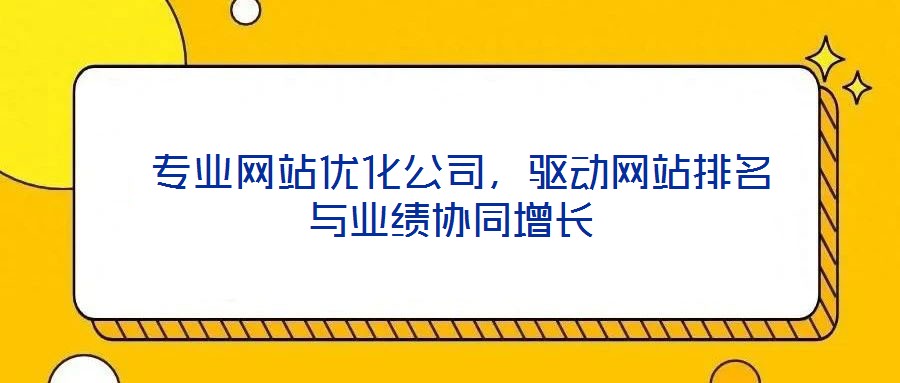  專業(yè)網(wǎng)站優(yōu)化公司，驅(qū)動網(wǎng)站排名與業(yè)績協(xié)同增長