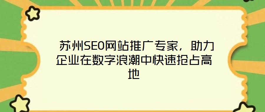  蘇州SEO網(wǎng)站推廣專家，助力企業(yè)在數(shù)字浪潮中快速搶占高地