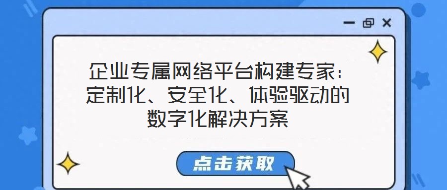  企業(yè)專屬網(wǎng)絡(luò)平臺構(gòu)建專家：定制化、安全化、體驗(yàn)驅(qū)動的數(shù)字化解決方案